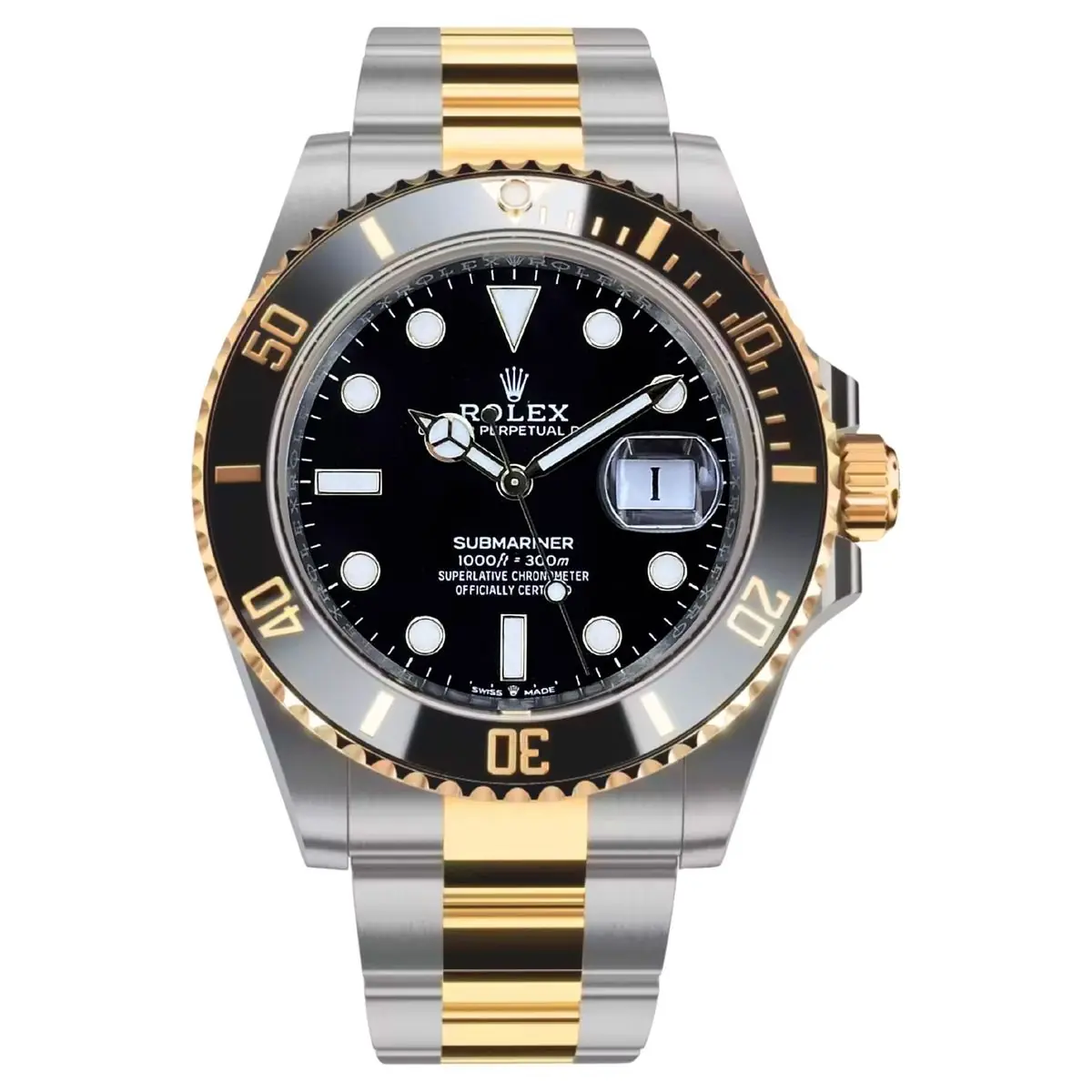 Rolex Submariner Date watch with an Oystersteel and 18K yellow gold case and bracelet, featuring a black dial_1.webp