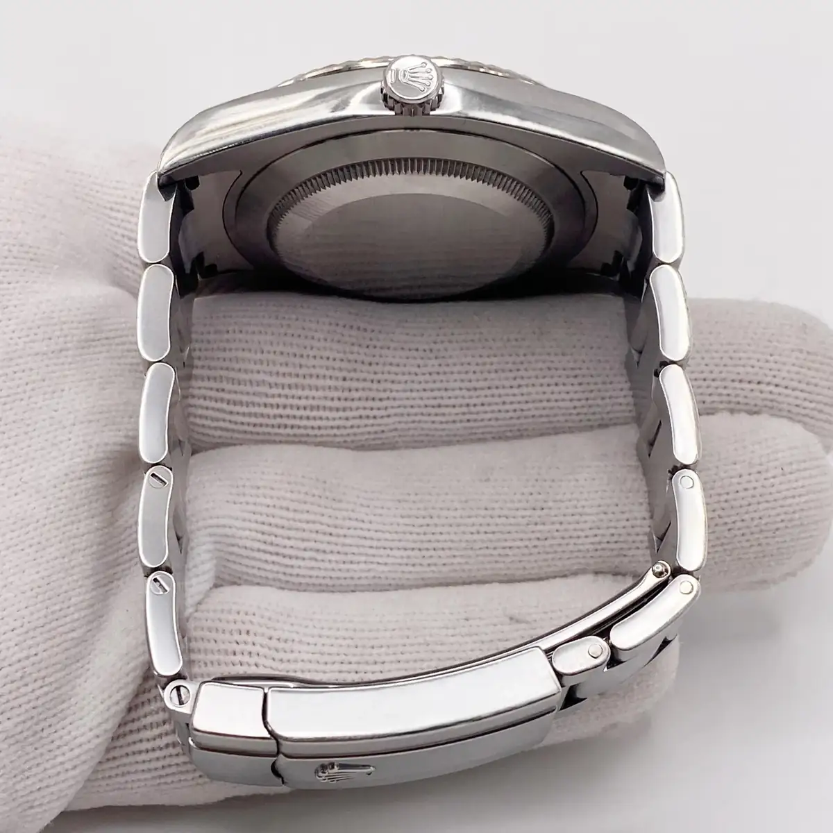 Rolex Datejust watch with a blue dial, fluted bezel, and a bracelet_4.webp