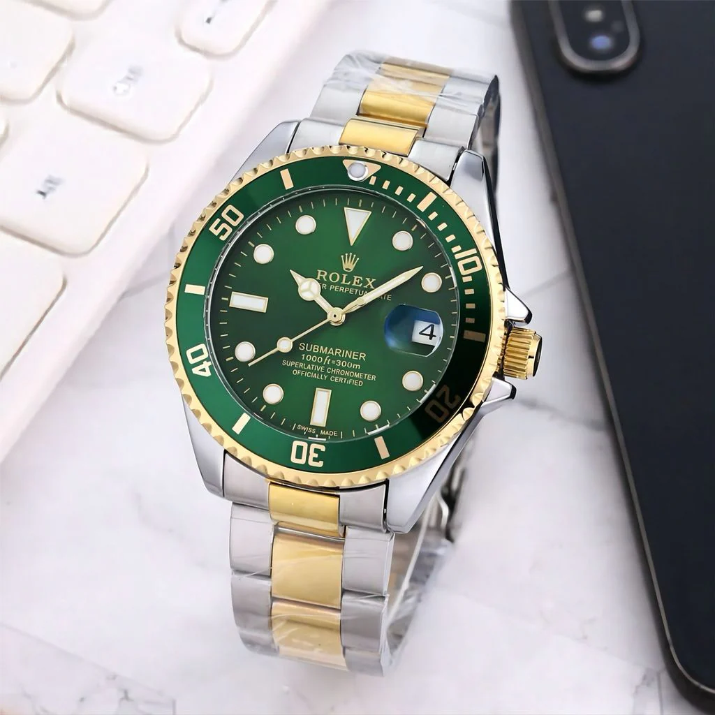 Rolex Oyster Perpetual GMT-Master II in Yellow Rolesor with a green dial and green Cerachrom bezel insert_1.webp