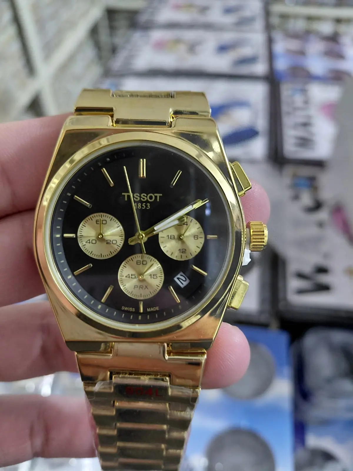 Tissot 1853 T-Classic PRX Rose Gold Black Dial Chronograph Watch_1.webp