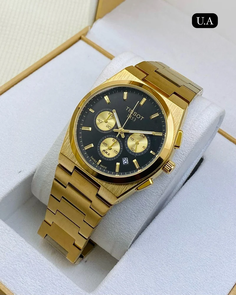 Tissot 1853 T-Classic PRX Rose Gold Black Dial Chronograph Watch_3.webp