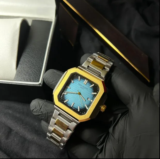 Patek Philippe Cubitus ref. 58211AR-001 watch in stainless steel and 18K rose gold with a blue dial