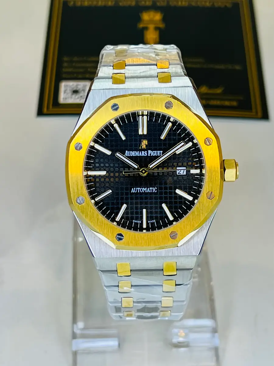 Audemars Piguet Royal Oak 15000SA in stainless steel and yellow gold with a black dial
