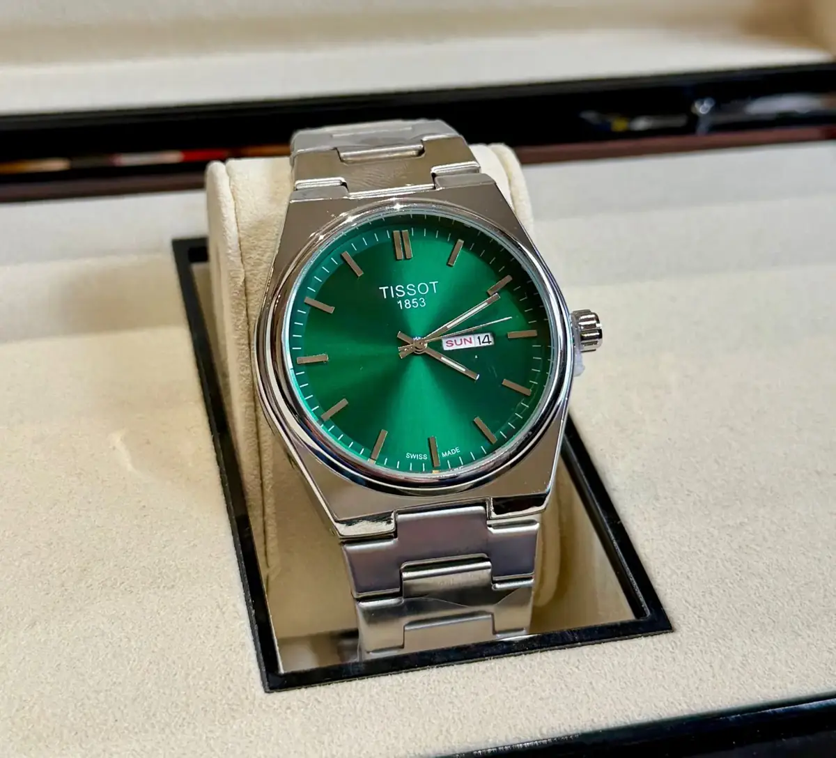 Tissot PRX 42mm Stainless Steel Watch With a Green Dial