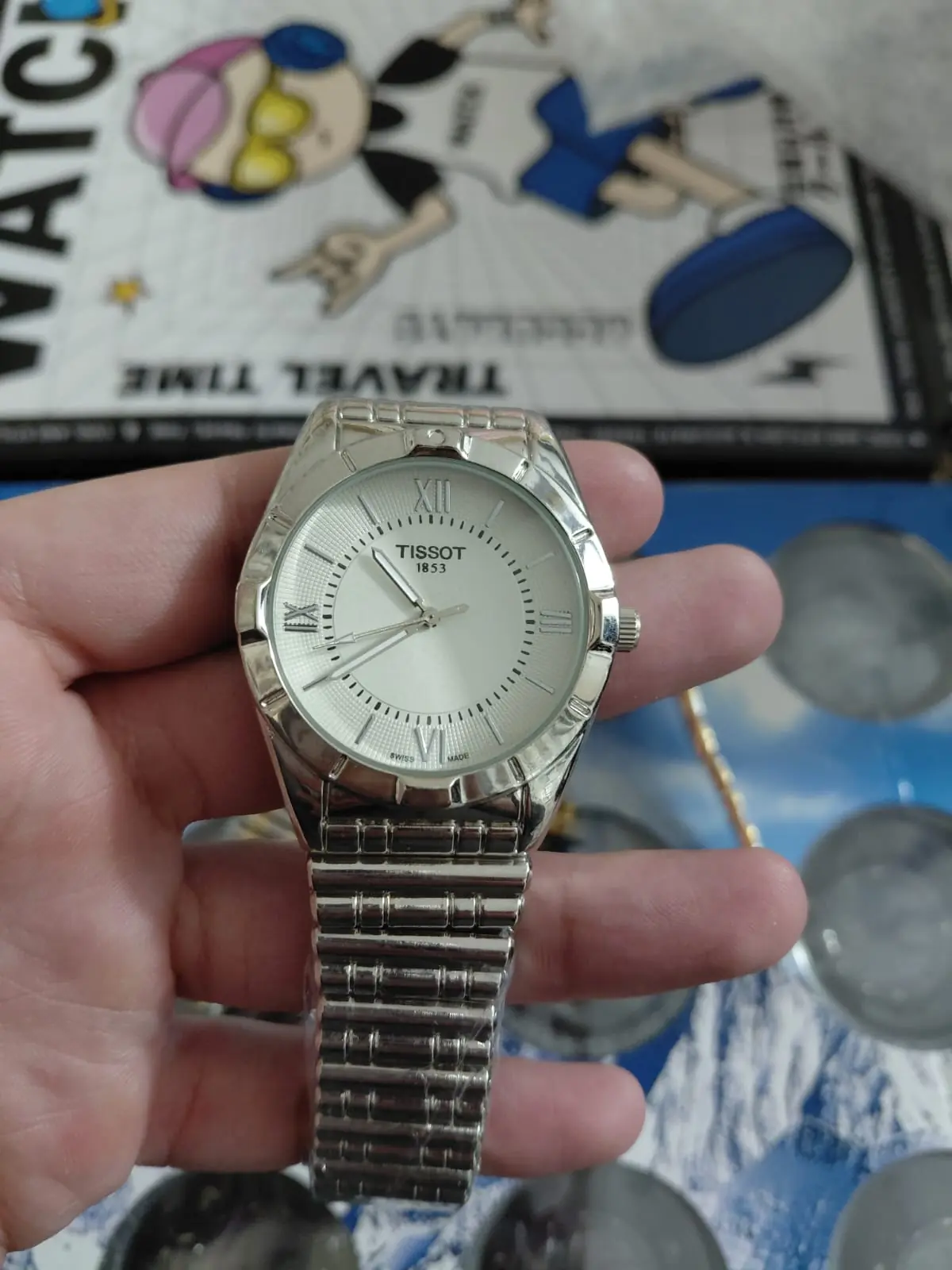 Tissot T-Lady Quartz stainless steel watch with a white dial