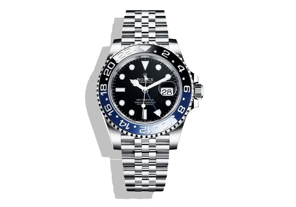 Rolex GMT-Master II in Oystersteel with a black dial and a Jubilee bracelet