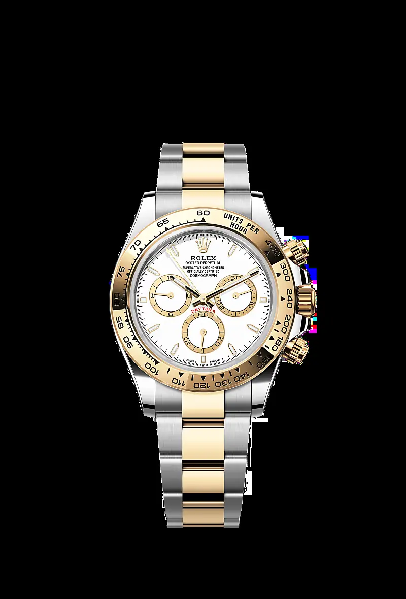 Rolex Cosmograph Daytona in Oystersteel and yellow gold with a white dial