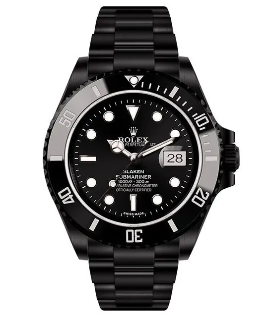 custom black DLC coated Rolex Submariner Date watch