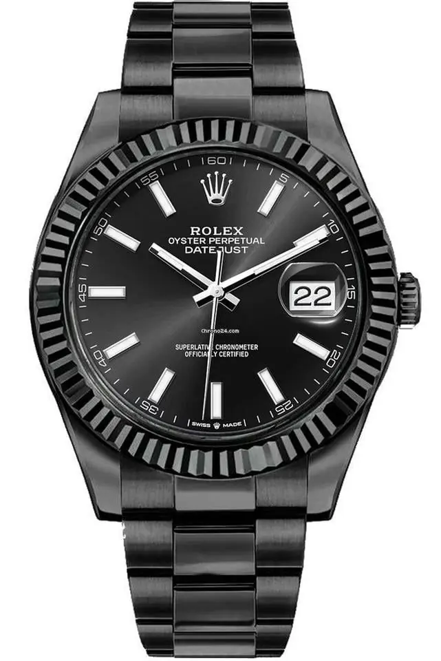 Rolex Datejust all black watch in an Oyster-style bracelet